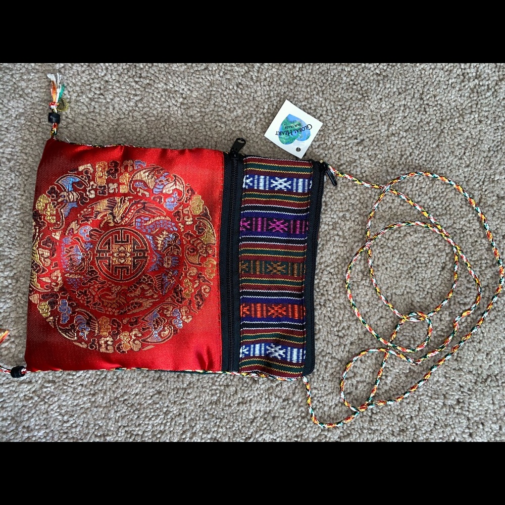 Fair trade cross shoulder purse
